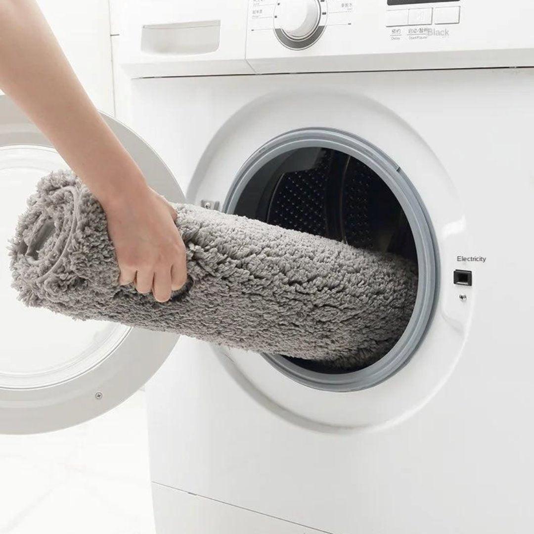 Tapete de Banho de Fibra de Felpa Super Grosso e Confortável - Absorvente e Antiderrapante - Cinza - Casa Saintelle